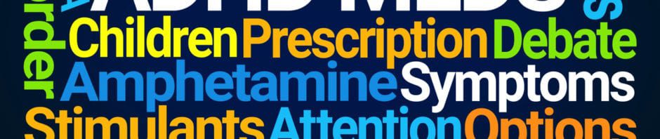 Stimulants - ADHD Meds Word Cloud on Blue Background