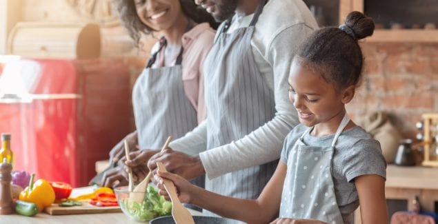 Family Dinner - family preparing dinner together