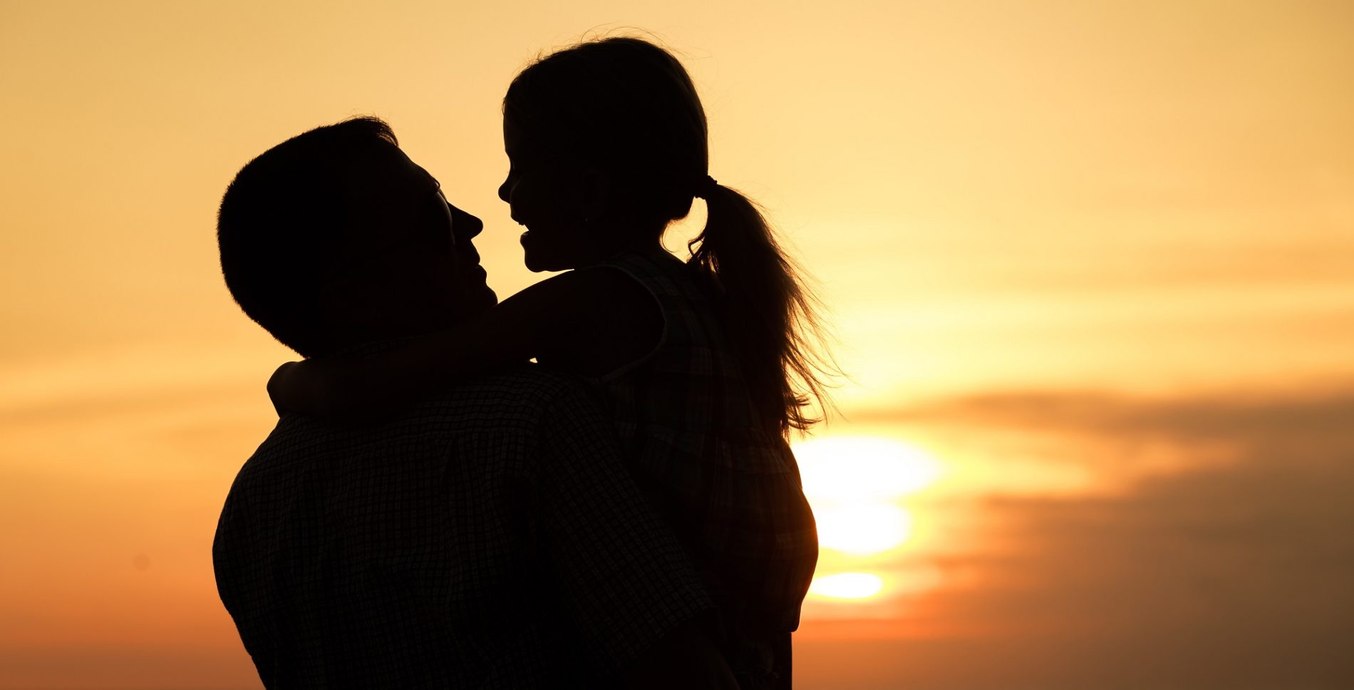 Autism spectrum parent Father and daughter playing in the sunset