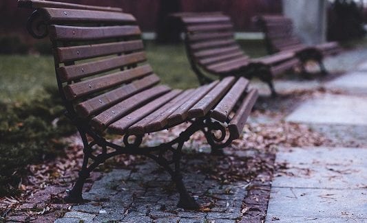 Teen loneliness - Empty bench