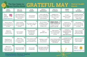 Grateful May Calendar 2023 | Clay Center for Young Healthy Minds