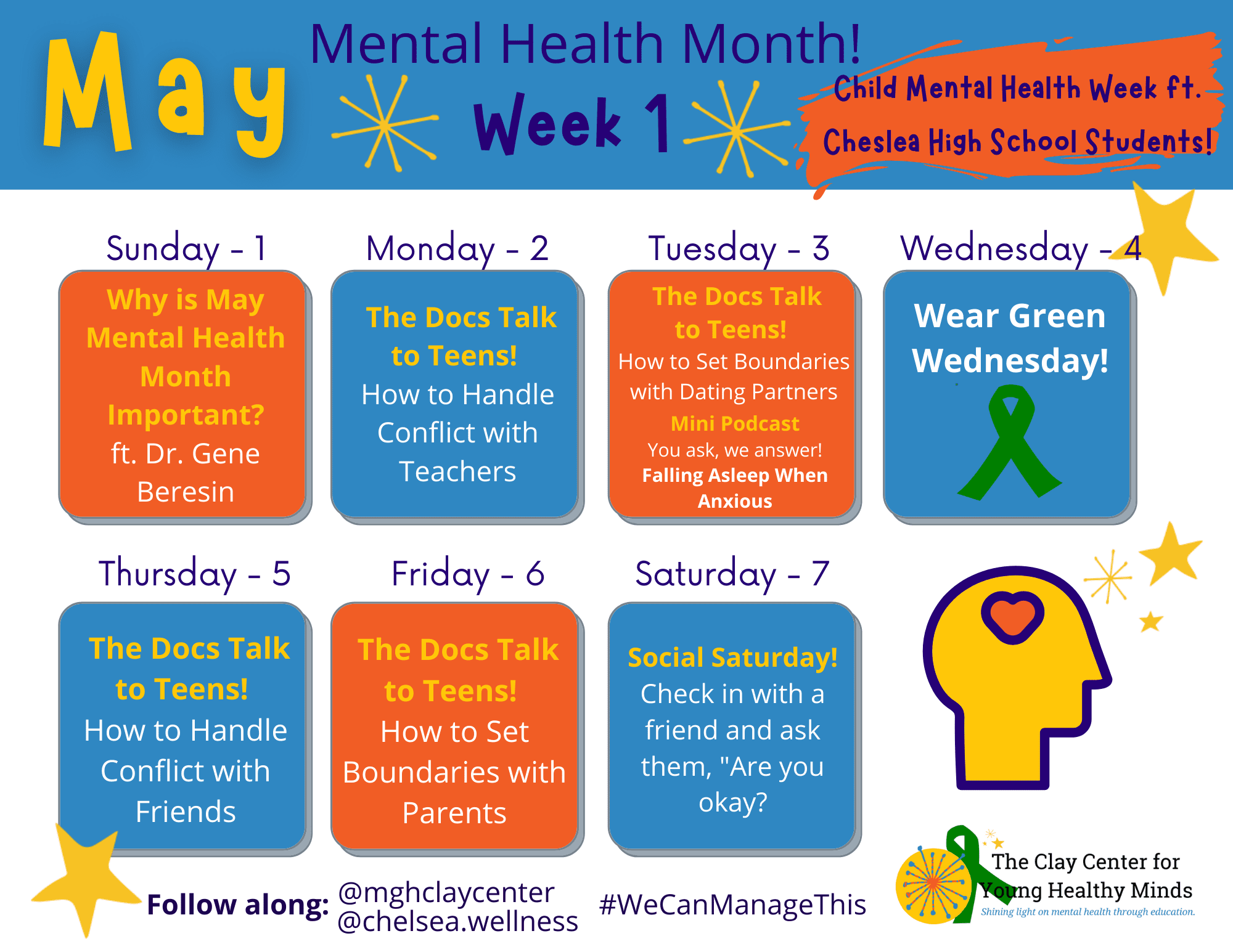 May Mental Health Month calender - image of Week 1