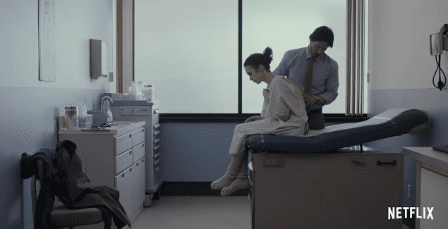 Screenshot of public YouTube official trailer for Netflix's To the Bone - Doctor's Office