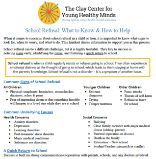 School Refusal: When Back-to-School Is a Struggle | MGH Clay Center