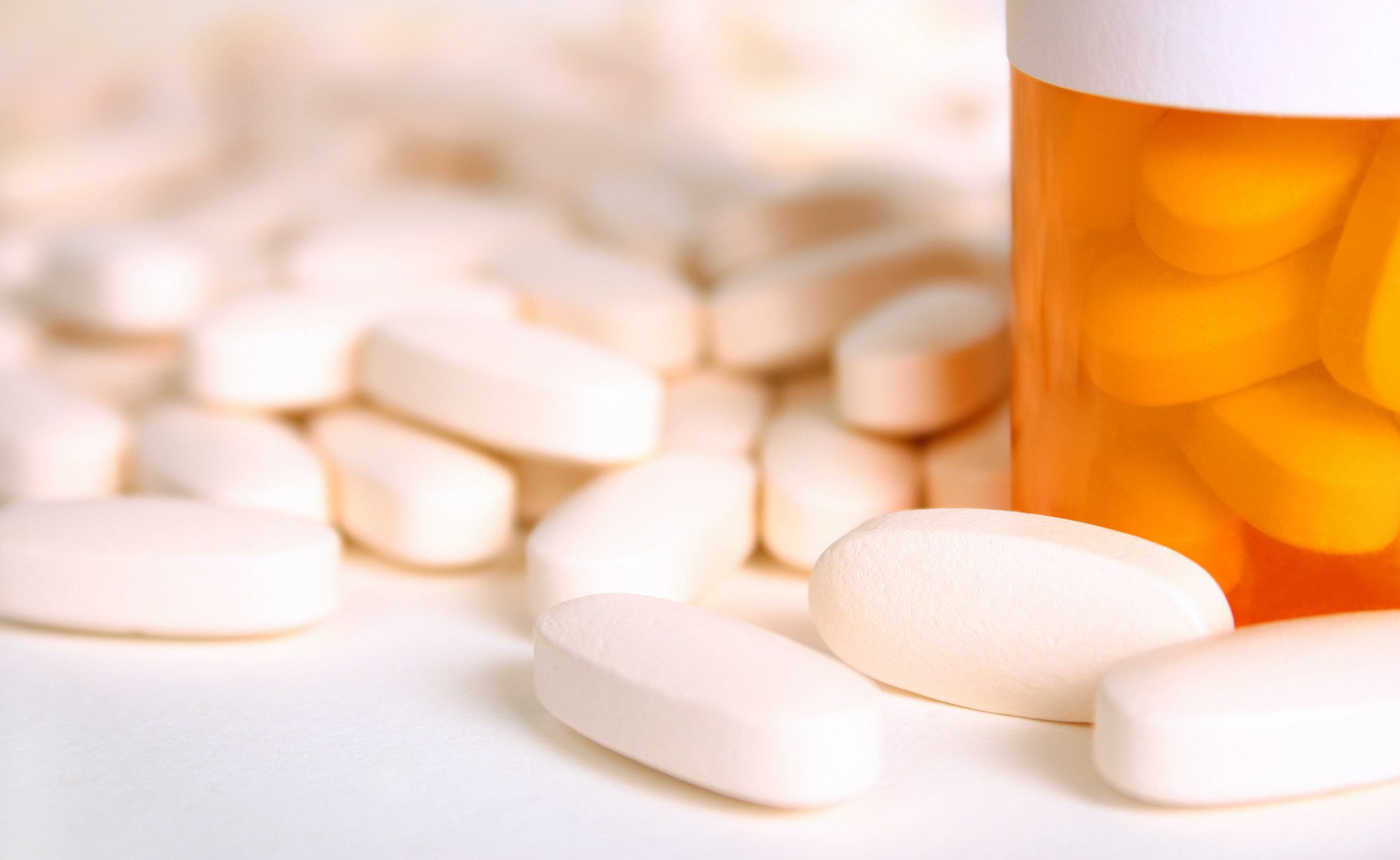 Medication spread out on a table