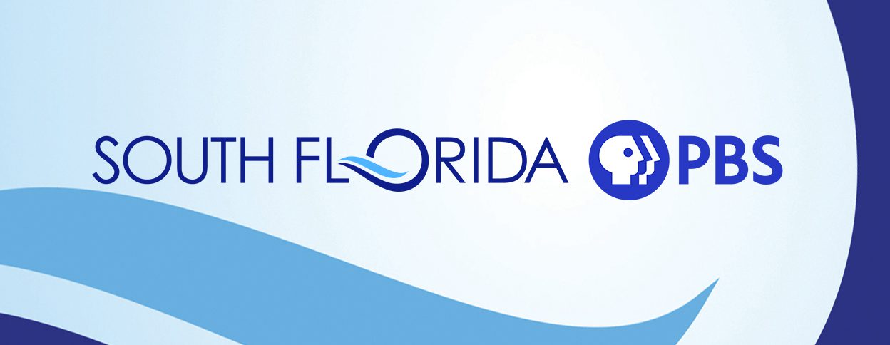 South Florida PBS logo - light blue background with dark blue font