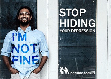 Image of man wearing T-shirt that says "I'm Not Fine"