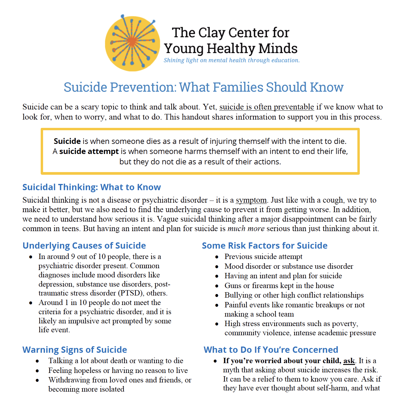 What If My Child Has a Mental Illness? - Clay Center for Young