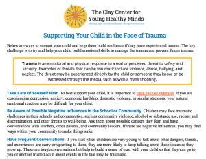 Screenshot of Trauma Support handout