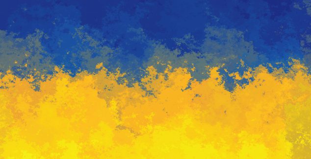 Distressed illustration of Ukraine flag