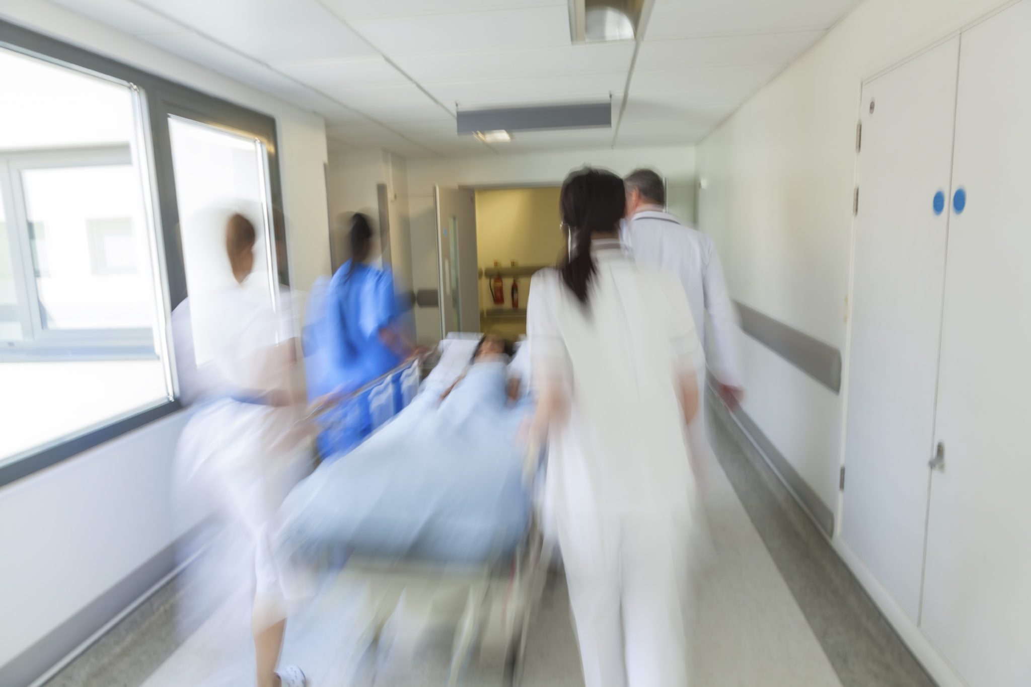 Motion Blur Stretcher Gurney Child Patient Hospital