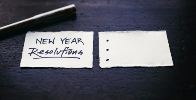 New Year's Resolutions - photo of empty piece of paper with bullets ready to be filled in