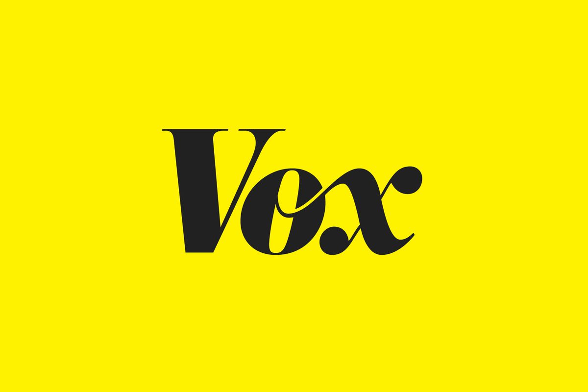 Vox logo - yellow background